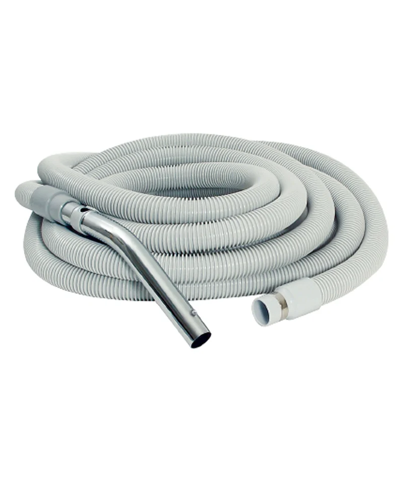 Boyau pour aspirateur central - 9 m (30') - 35 mm (1 3/8") dia - gris - poignée droite - bouton-barrure - Econo