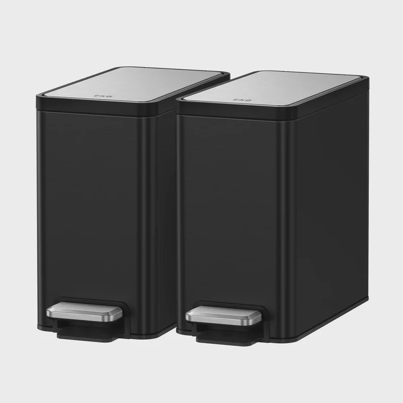 EKO 6.7L Step Trash Can, 2-pack