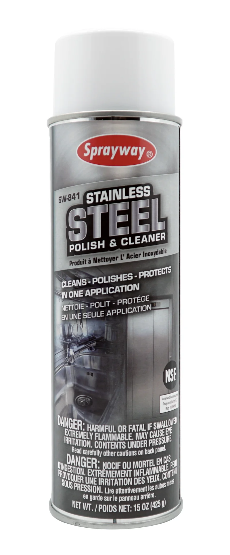 Nettoyant et poli pour acier inoxydable - 15 oz (425 g) - Sprayway 841W