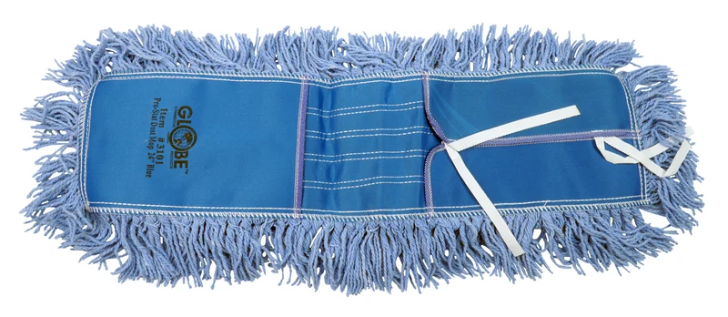 Vadrouille d'époussetage ovale - synthétique - 12,7 cm x 60,9 cm (5'' x 24'') - bleue