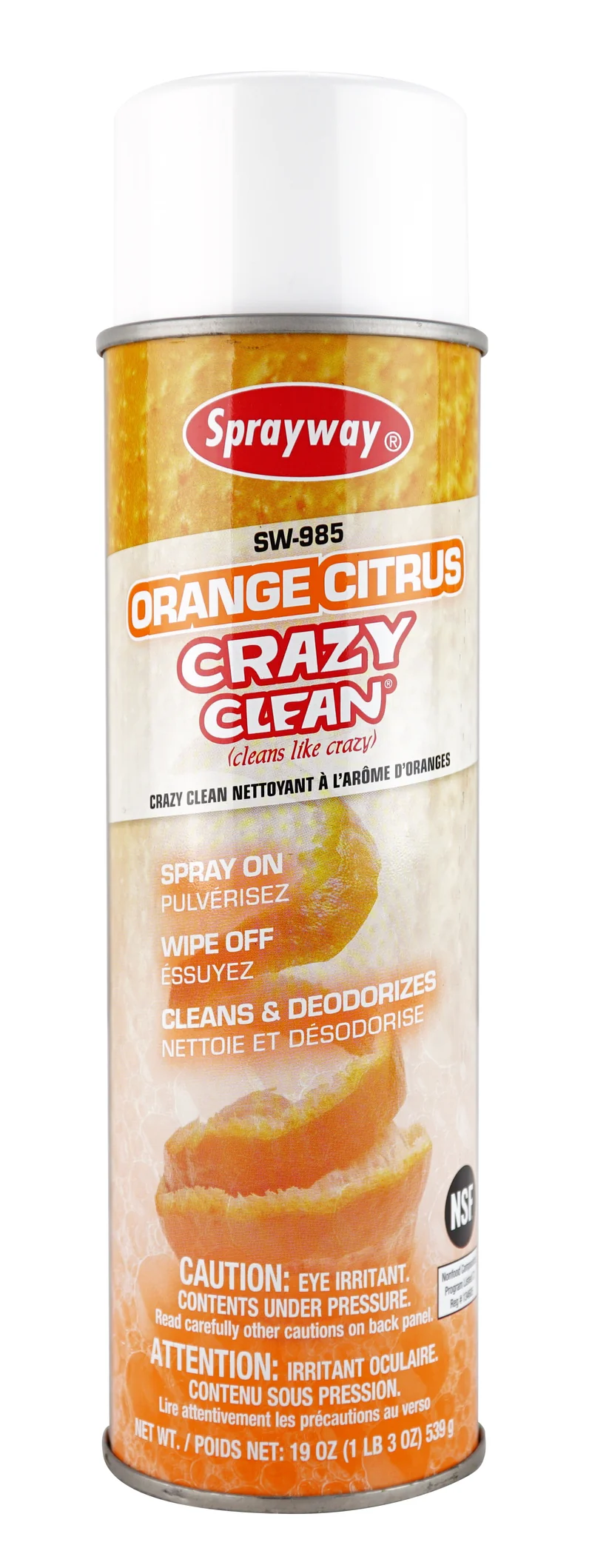 Nettoyant Crazy Clean de Sprayway - 19 oz (539g) - arôme d'orange - SW-985