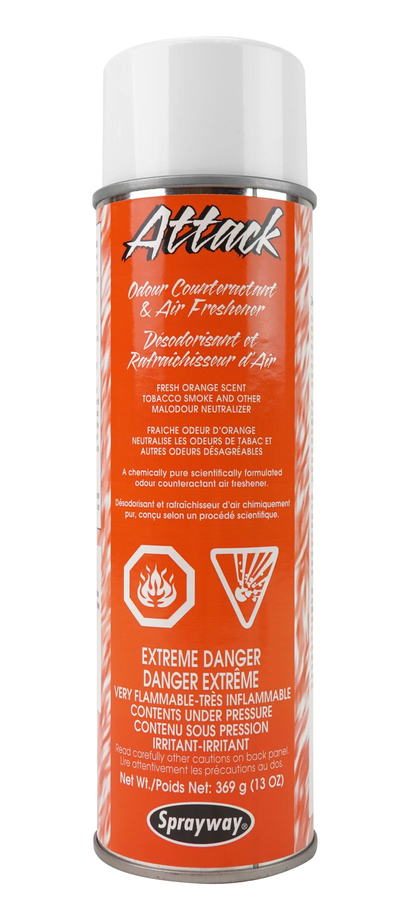 Déodorisant et rafraîchisseur d'air - parfum orange - 13 oz (369 g) - Sprayway ATTACK 586CW