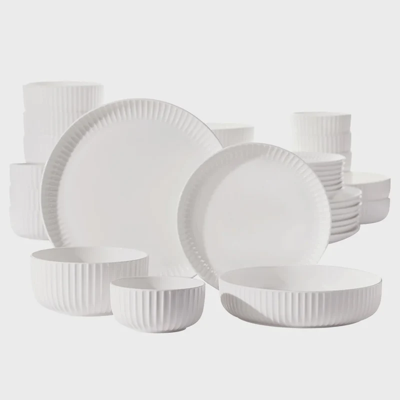 Maison Neuve Ridge Bone China Dinnerware Set, 40-pieces