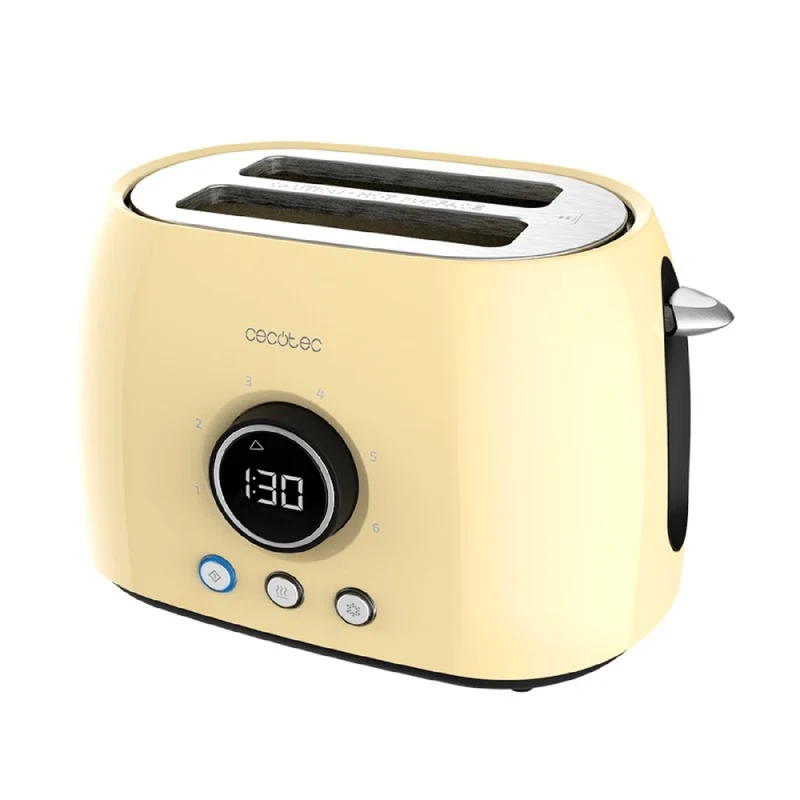 Cecotec Grille-pain vertical numérique ClassicToast 8000 Yellow Double