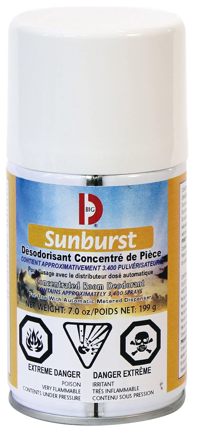 Désodorisant concentré en aérosol - dose mesurée - ensoleillé - 3400 jets - 7 oz (199 g) Big D 464