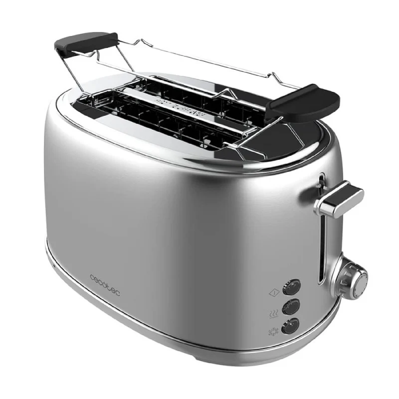 Cecotec Grille-pain vertical Toast&Taste 1000 Retro Double Inox