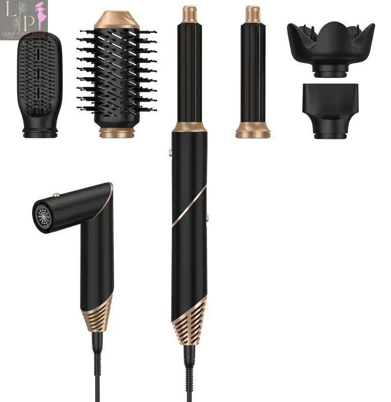 New 5 In1 Hair Dryer Curling Iron Straightener Hairbrush Electric Hairdryer
