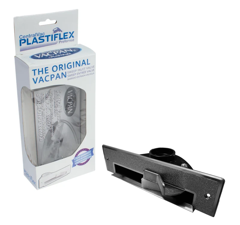 Valve d'admission de balayage pour aspirateur central (ramasse-miettes) - chrome - Plastiflex VCPSC01