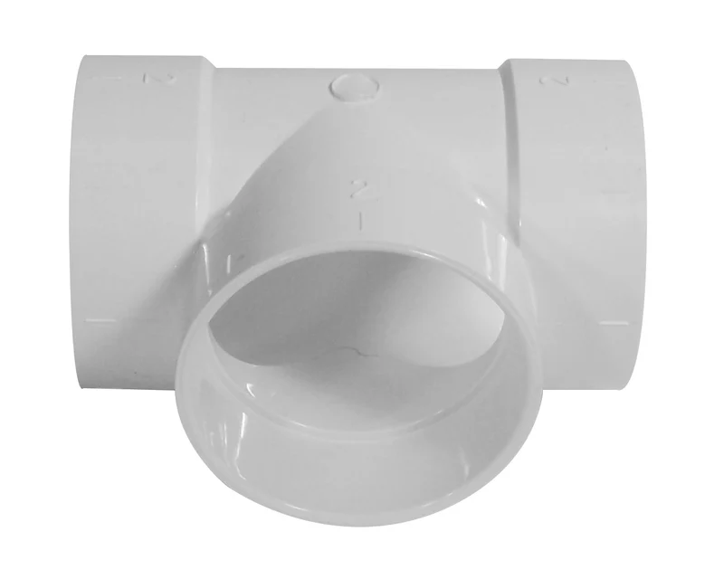 Raccord court en forme de "T" - pour installation aspirateur central - blanc - Plastiflex SV8068