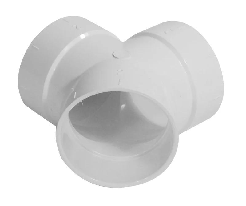 Coude 45° - raccord double "TY" - pour installation aspirateur central - Plastiflex SV8070