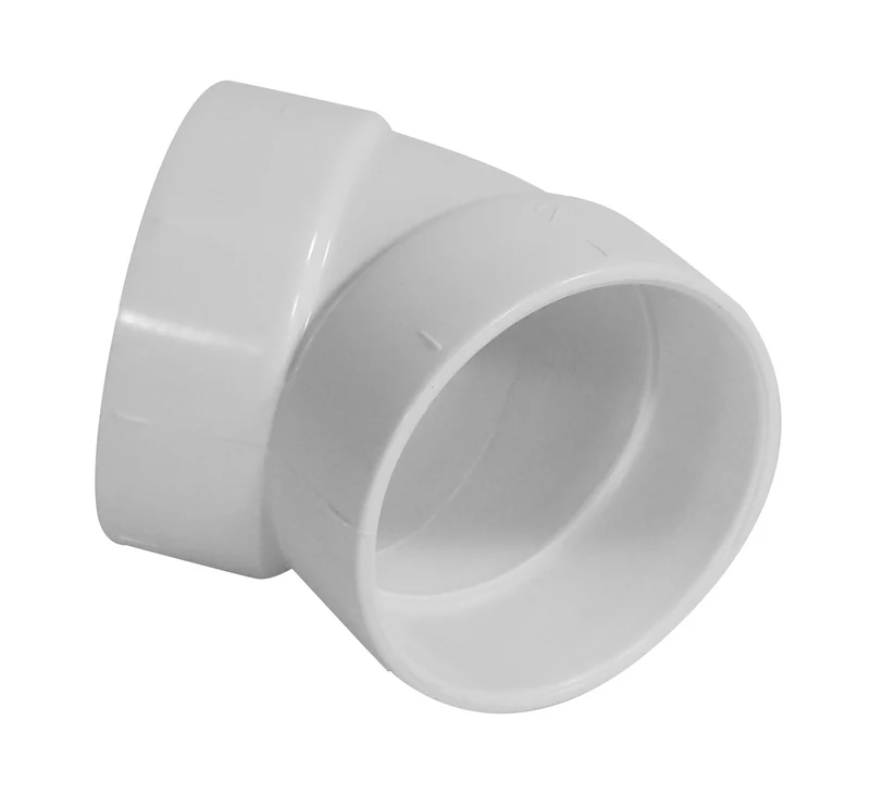 Coude 45° - raccord en "L" - pour installation aspirateur central - blanc - Plastiflex SV8056