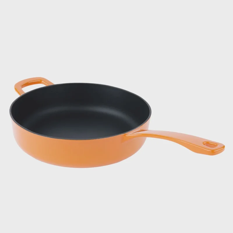 Chuck Hughes Cast Iron Deep Skillet, 3.75 L (4 qt.), Orange
