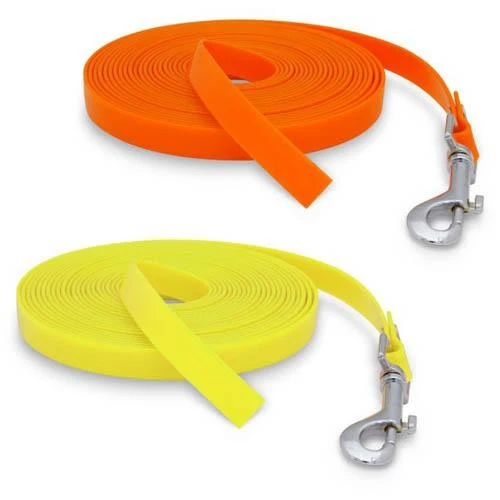 Polyurethane Chien Tracking Laisse Without Handle 1.6cm X 10m Fluorescent Yellow