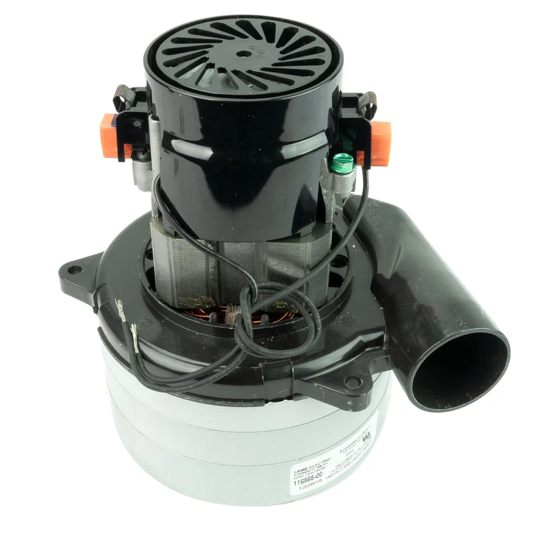 Moteur pour aspirateur tangentiel - dia 5,7" - 3 ventilateurs - 120 V - 10,7 A - 1258 W - 368 watts-air - levée d'eau 117,4" - CFM (pi3/min) 99 - Lamb / Ametek 116565-00