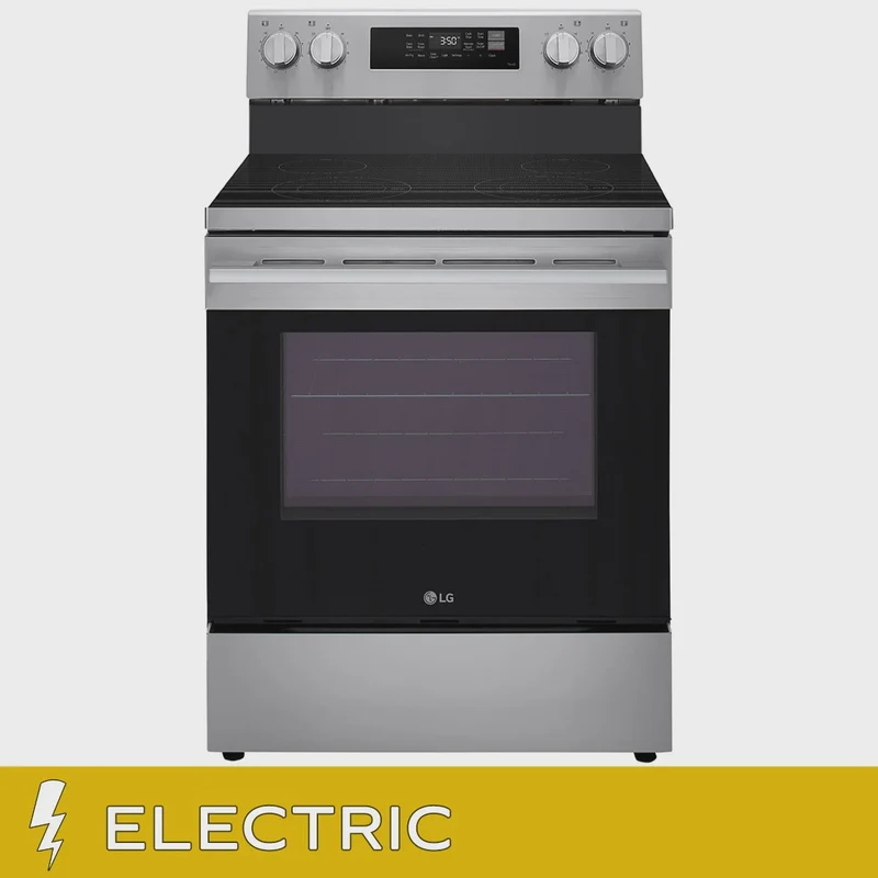 LG 30 in 6.3 cu ft. Stainless Steel Electric Freestanding Range with True Convection and Air Fry Model LREN6321CE