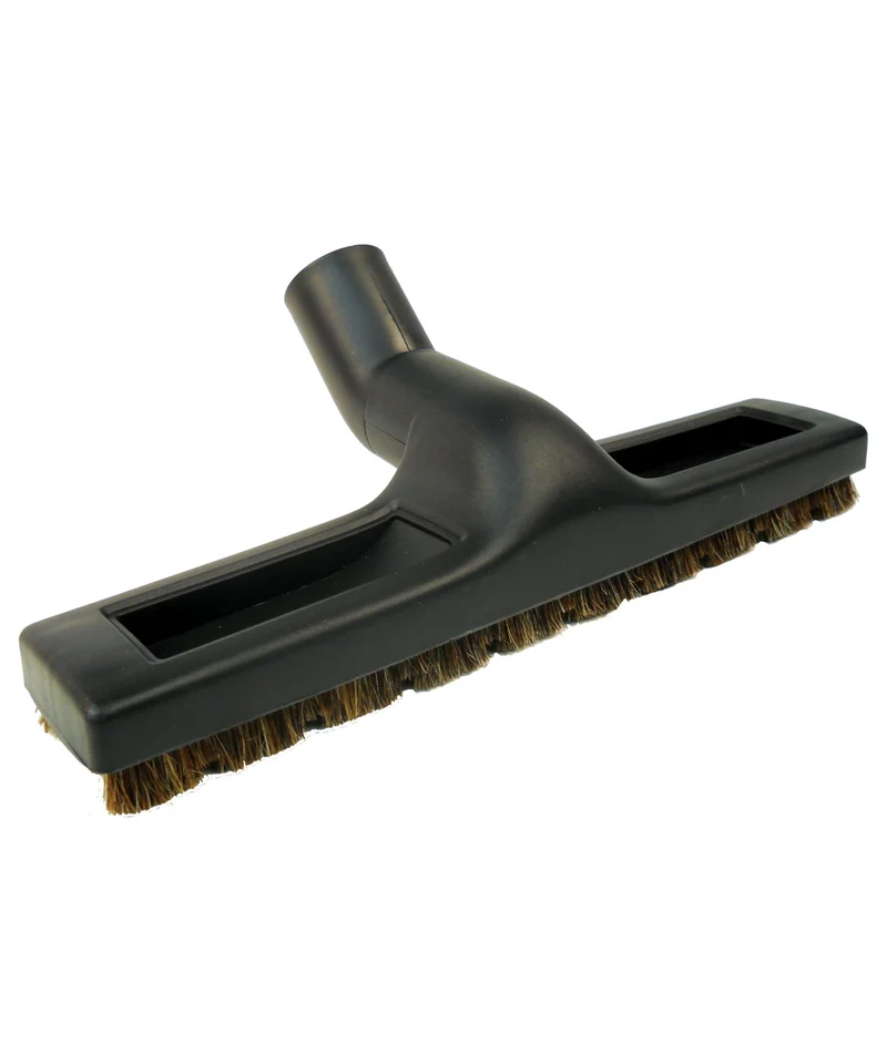 Brosse pour les planchers - 12" (30,4 cm) - 1 1/4" (32 mm) dia - crin de cheval - avec roues - noire