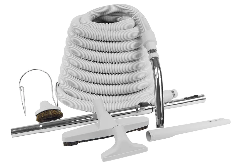 Ensemble pour aspirateur central - boyau 9 m (30') - Standard économique - gris