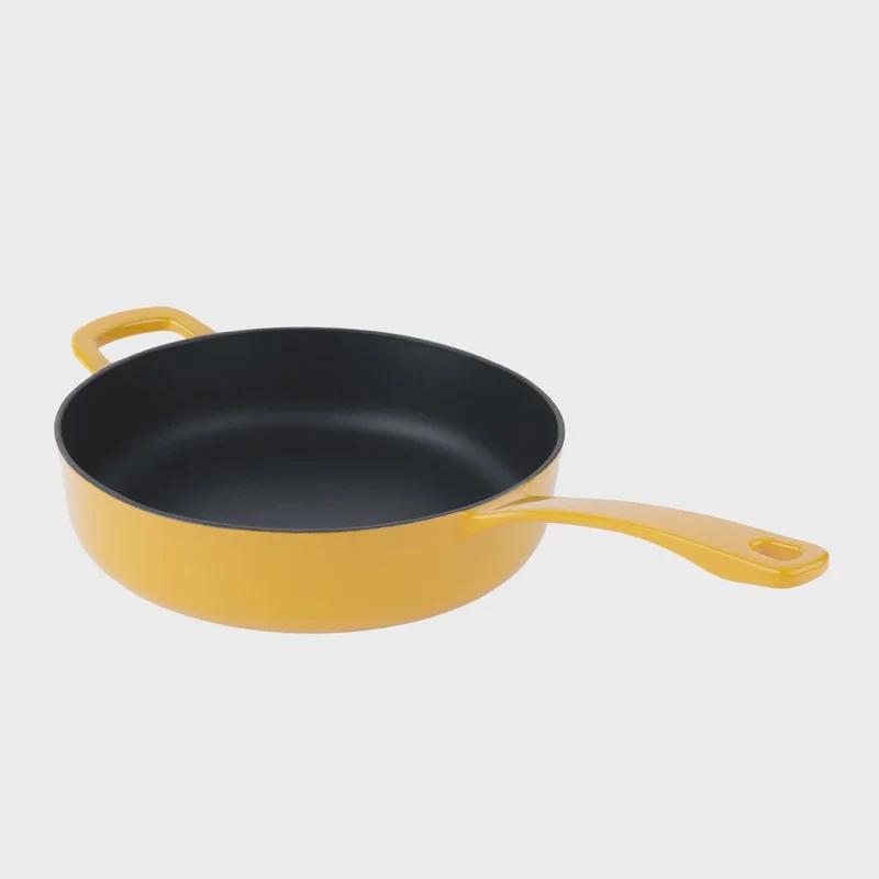 Chuck Hughes Cast Iron Deep Skillet, 3.75 L (4 qt.), Yellow