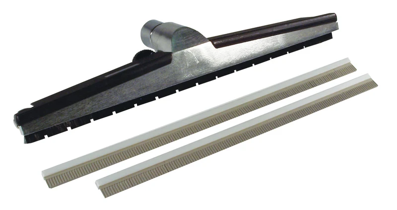 Brosse industrielle de 1½ x 18" pour l'eau, les planchers, avec lames de caoutchouc changeables