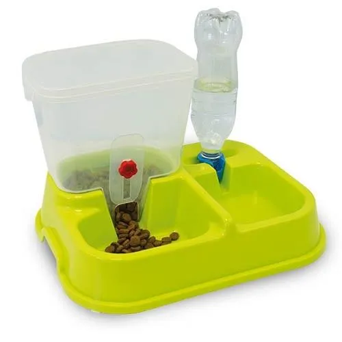 Double Distributeur : Nourriture Eau Pour Chats Et Chiens