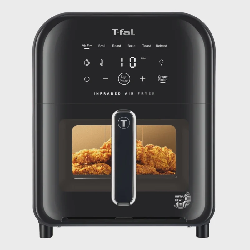 T-fal Infrared Air Fryer, 7-in-1, 5 L (5.3 qt.) Infra-Heat Technology, Black
