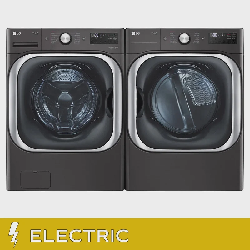 LG Laundry Bundle 6.0 cu ft. Front Load Washer and 9.0 cu ft. Electric Dryer Model WM8900HBA | DLEX8900B