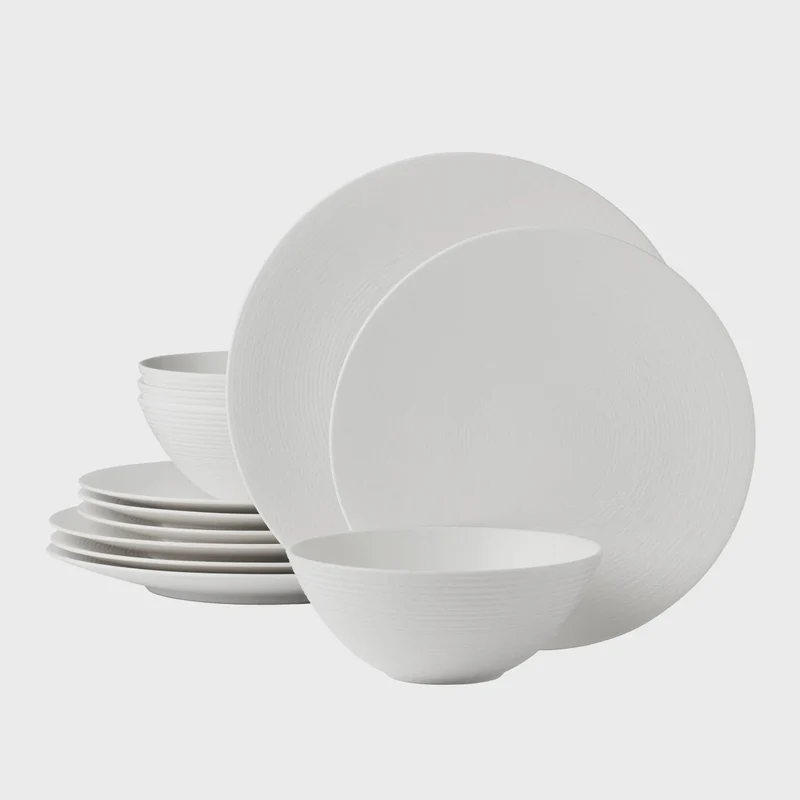 Lenox LX Collective Porcelain Dinnerware set, 12-piece, White
