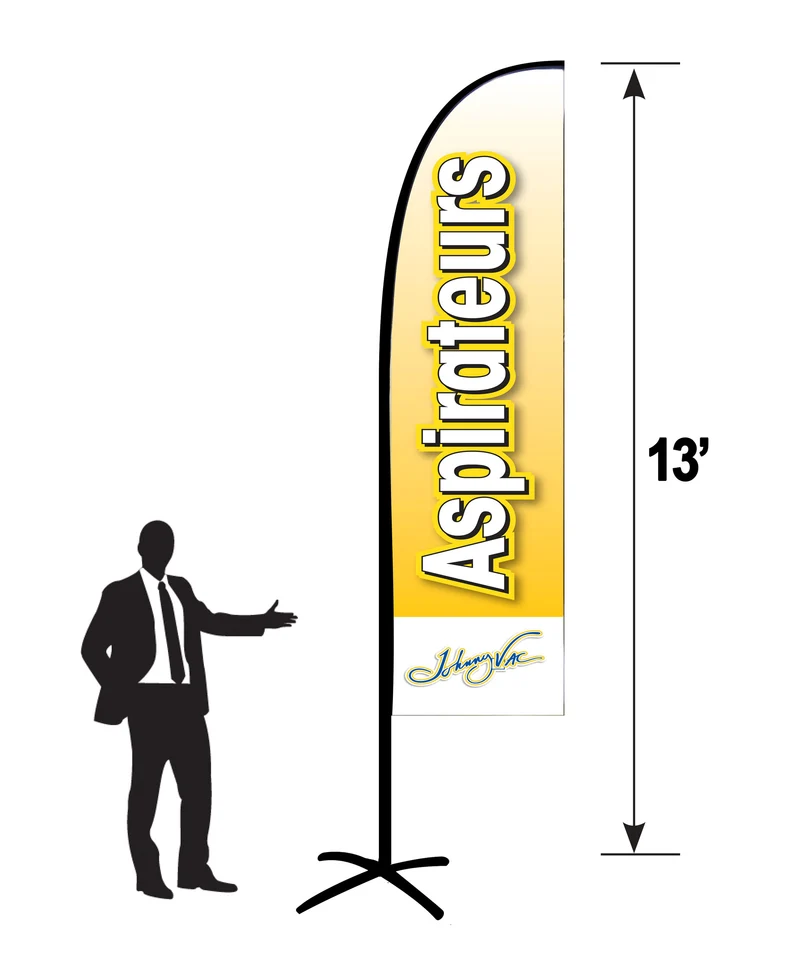 Ensemble de bannières commerciales avec inscription en français ASPIRATEURS - 0,9 m x 33 cm (2,75' x 13") 4 PIÈCES