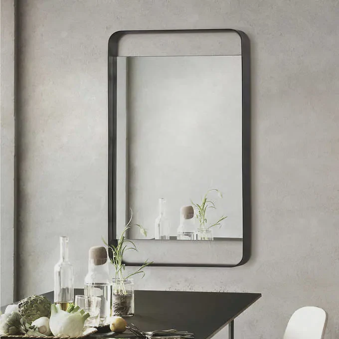 Stratford Industrial-style Mirror with Grey Metal Frame