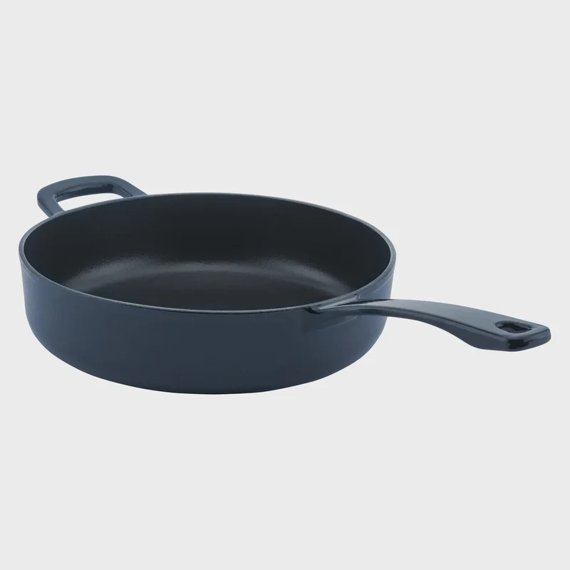 Chuck Hughes Cast Iron Deep Skillet, 3.75 L (4 qt.), Dark Blue