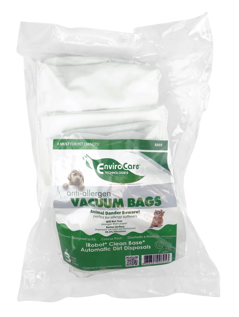 Sacs d'aspirateurs anti-allergènes pour aspirateur iRobot - paquet de 3 sacs