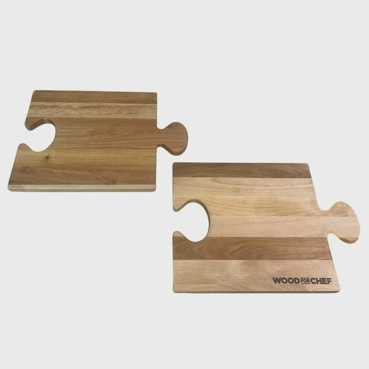 Wood For Chef Birch Puzzle Charcuterie Board 2 Pack