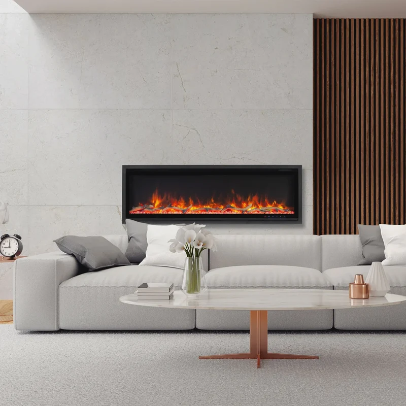 Paramount Kennedy II 139.7 cm (55 in.) Wall Mounted Electric Fireplace
