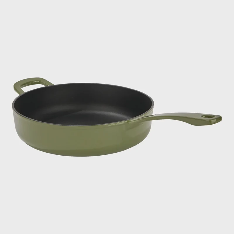 Chuck Hughes Cast Iron Deep Skillet, 3.75 L (4 qt.), Green
