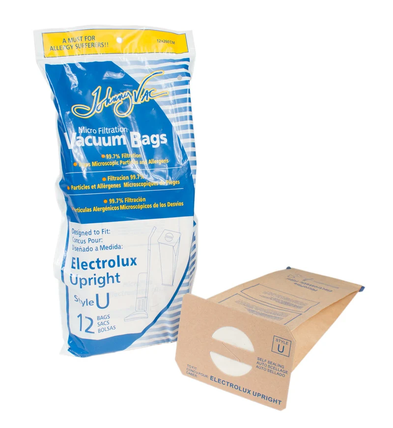 Sac microfiltre pour aspirateur vertical Electrolux et Perfect - style U - paquet de 12 sacs - Envirocare 138