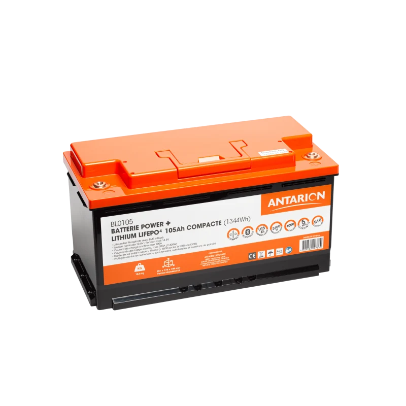 Batterie Lithium 105Ah POWER + ANTARION Bluetooth Avec Chauffage