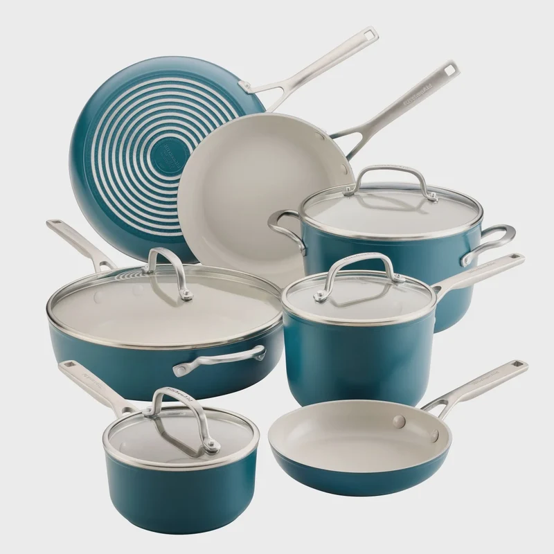 Kitchen Aid Hard Anodized Ceramic Cookware Set, 11-pieces
