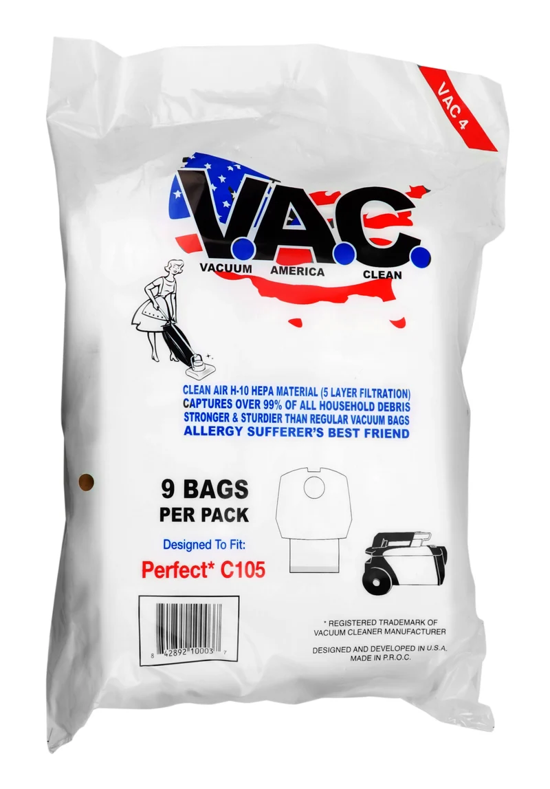 Sac microfiltration pour aspirateur chariot commercial Perfect C105 - paquet de 9 sacs