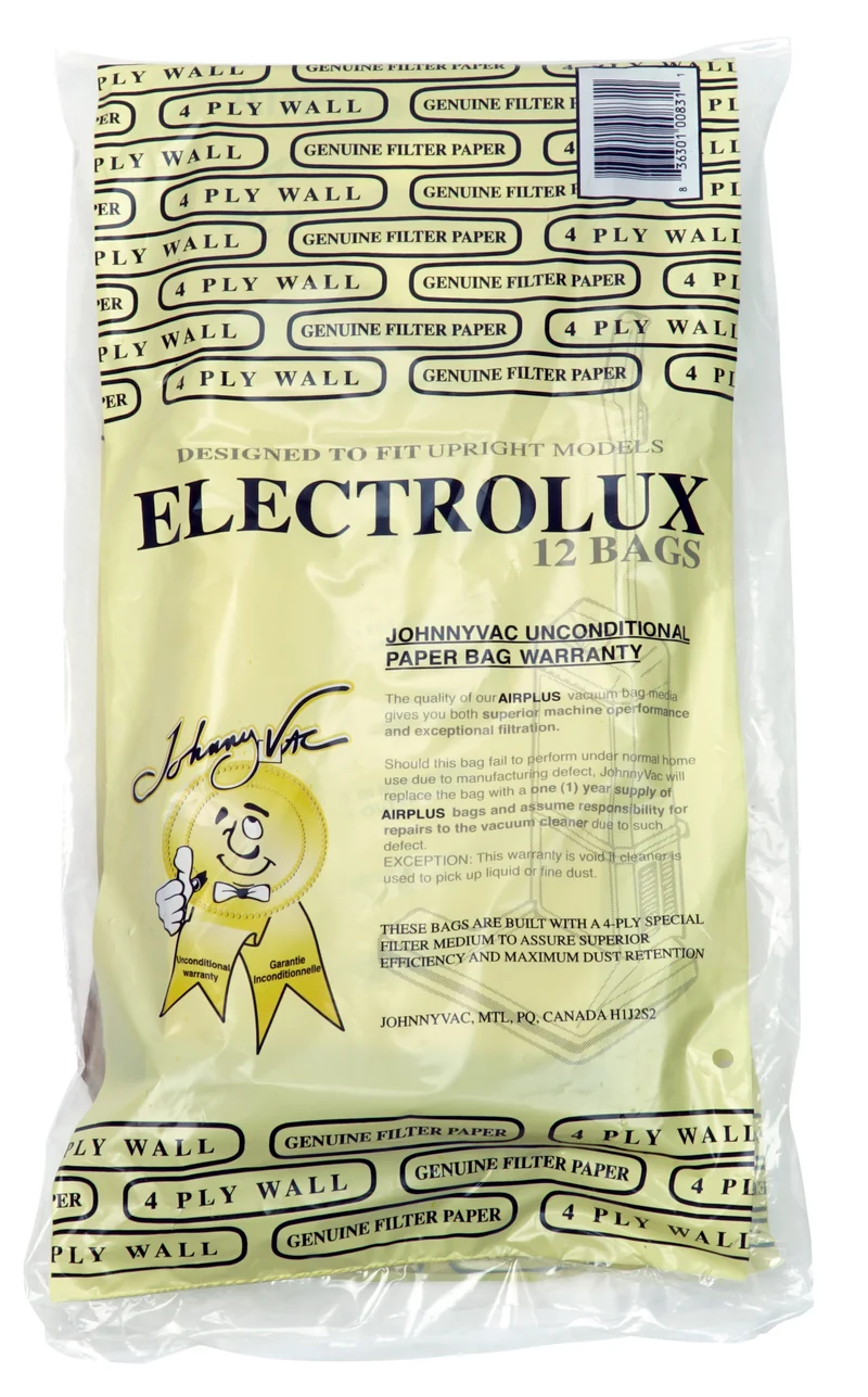 Sac en papier pour aspirateur vertical Electrolux et Perfect - style U - paquet de 12 sacs