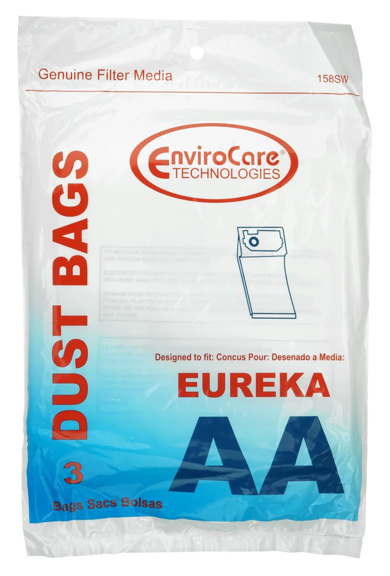 Sac en papier pour aspirateur Eureka type AA - paquet de 3 sacs - Envirocare 158SW