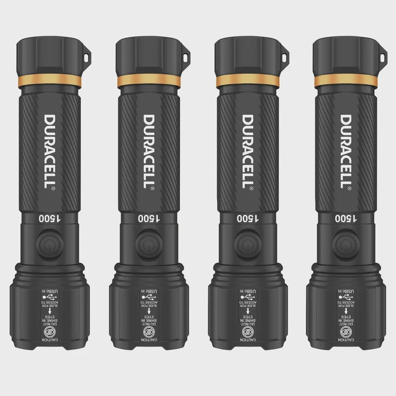 Duracell 1500 Lumen Flashlight 4-pack