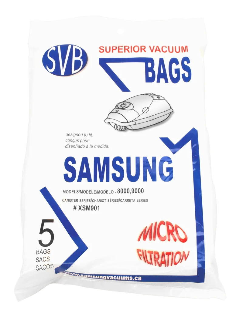 Sac en papier pour aspirateur chariot Samsung 8000/ 9000 - paquet de 5 sacs - # XSM901