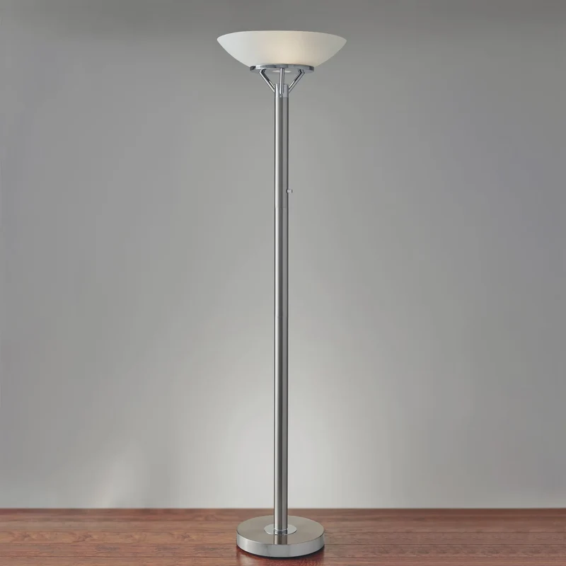 Expo Floor Lamp, Brushed Steel