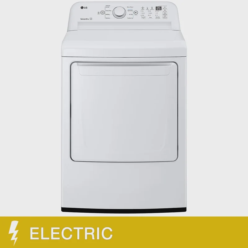 LG 7.3 cu ft. White Electric Dryer with Sensor Dry Technology DLE7000W