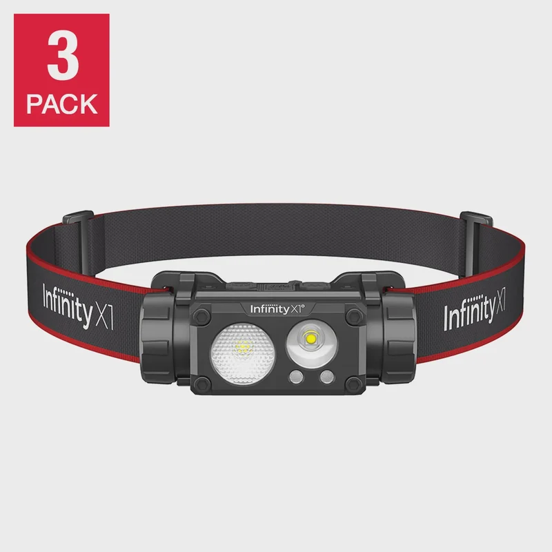 Infinity X1 1500 Lumen Rechargeable Headlamps, 3-pack