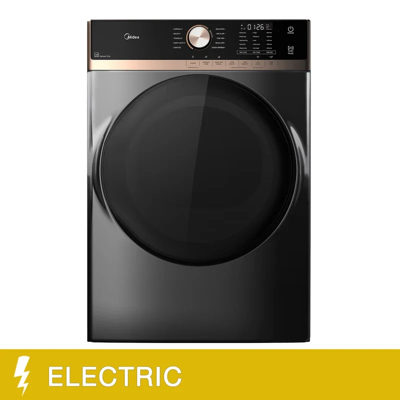 Midea 8.0 cu ft. Metallic Grey Electric Dryer with Steam Care Model MLHE52S6BGG
