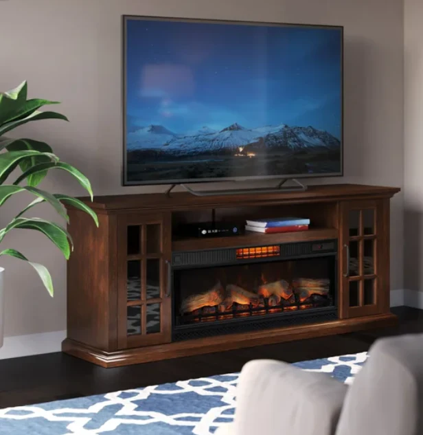 Tresanti Mayson TV Console with Fireplace and Fan **Chip on Back Corner