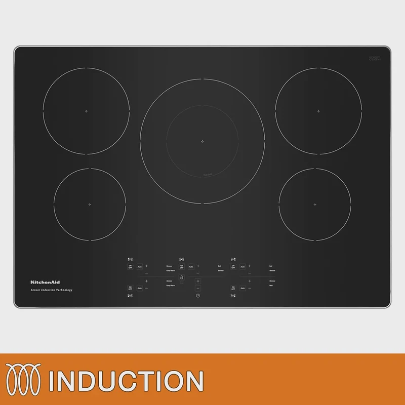 KitchenAid 30 in Stainless Steel Induction 5 Element Cooktop Model KCIG550JBL