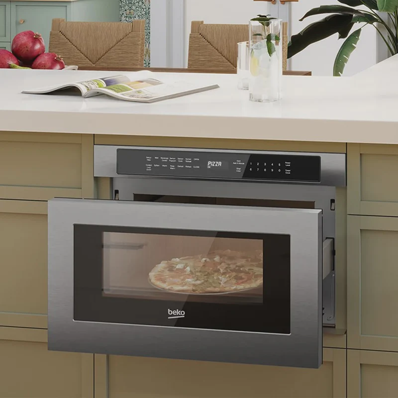 Beko 24 in 1.2 cu ft. Stainless Steel Built-In Microwave Drawer with Sensor Cooking Model MWDR24100SS