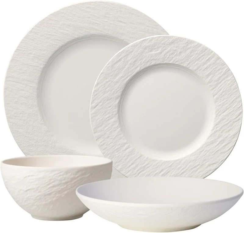 Villeroy & Boch Manufacture Rock Place Setting, 4-piece, White